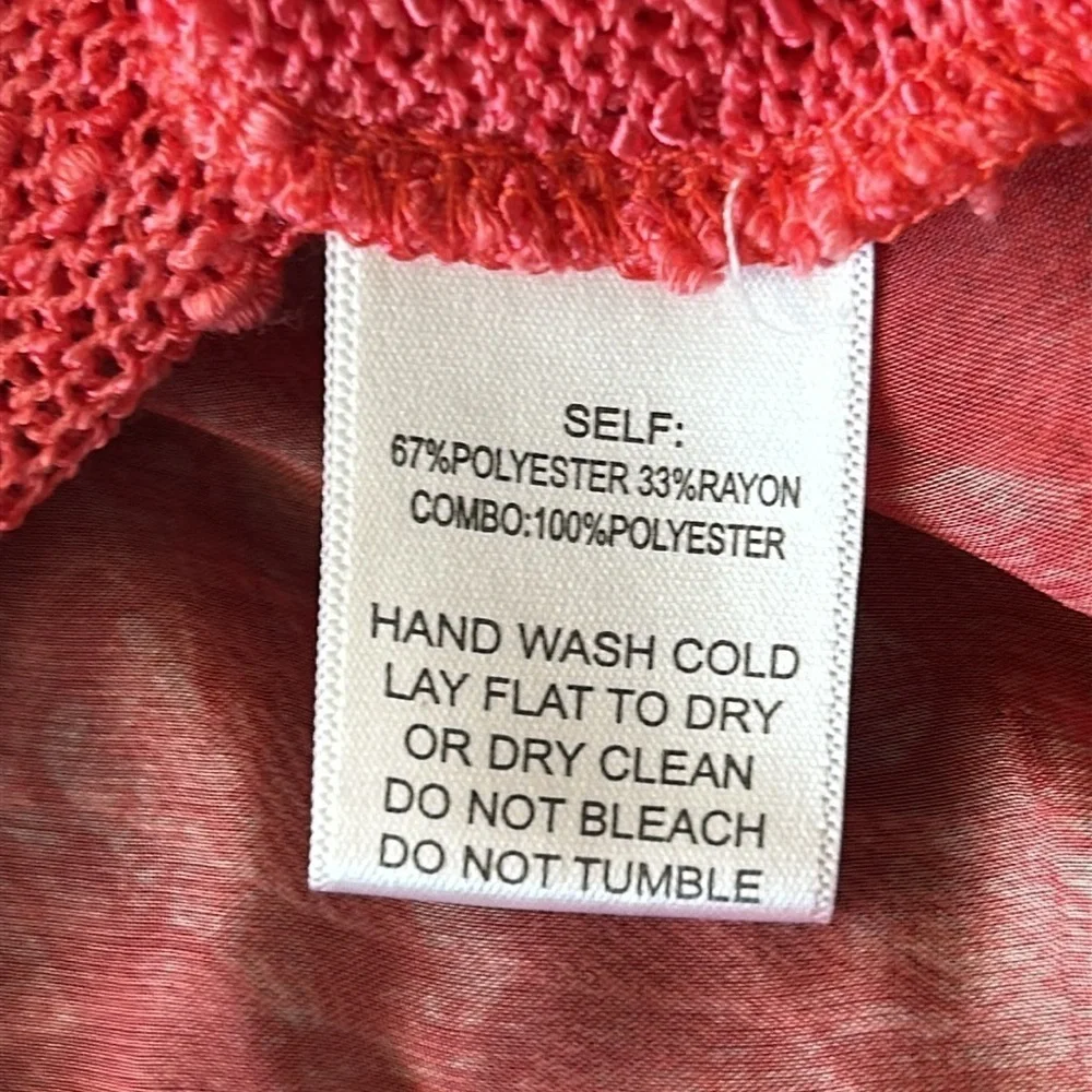 Alberto Makali Vibrant Coral Pink Open front Cardigan size large